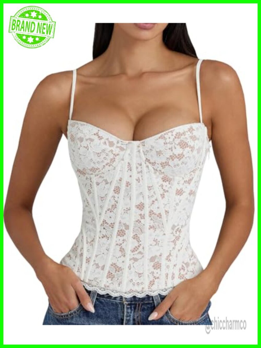 Floral Lace Overbust Corset Top Sweetheart Lace Up Bustier